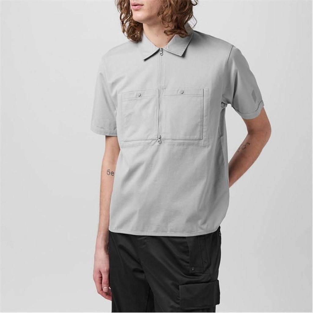 CP Company Half-Zip Polo Top - Grey